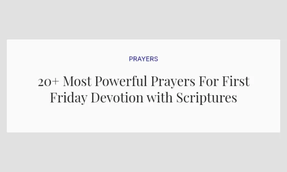 20+ Most Powerful Prayers For First Friday Devotion with Scriptures