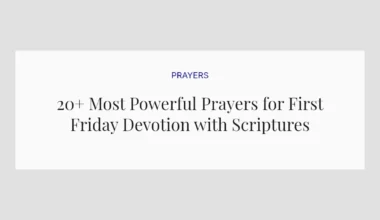 20+ Most Powerful Prayers for First Friday Devotion with Scriptures