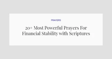 20+ Most Powerful Prayers For Financial Stability with Scriptures