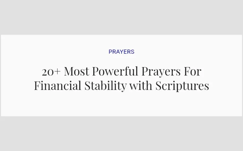 20+ Most Powerful Prayers For Financial Stability with Scriptures