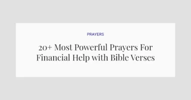 20+ Most Powerful Prayers For Financial Help with Bible Verses