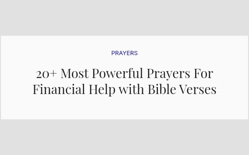 20+ Most Powerful Prayers For Financial Help with Bible Verses