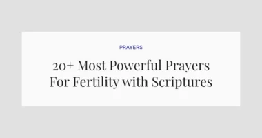 20+ Most Powerful Prayers For Fertility with Scriptures