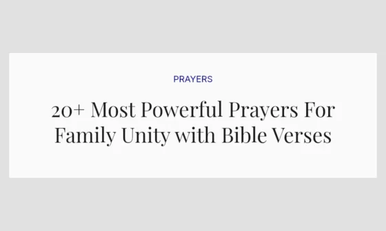 20+ Most Powerful Prayers For Family Unity with Bible Verses