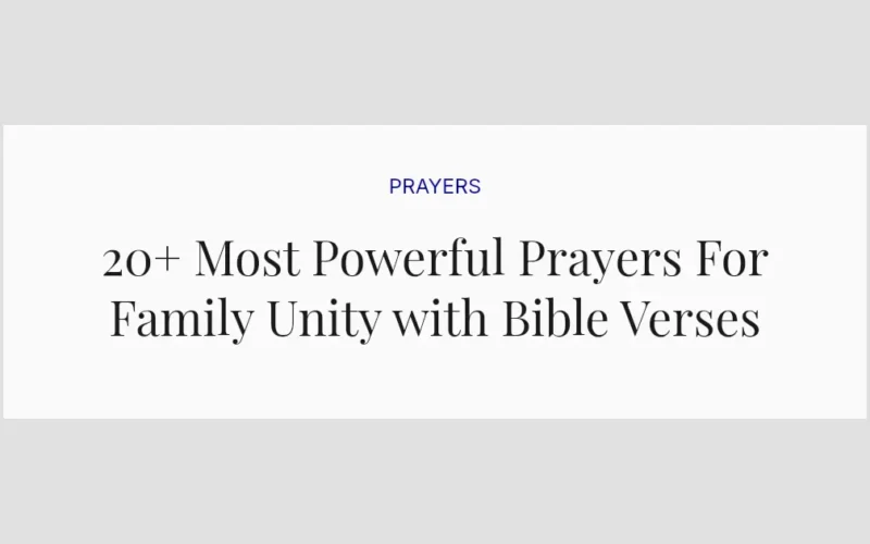 20+ Most Powerful Prayers For Family Unity with Bible Verses