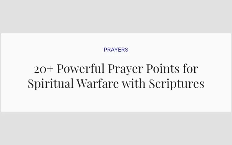 20+ Powerful Prayer Points for Spiritual Warfare with Scriptures