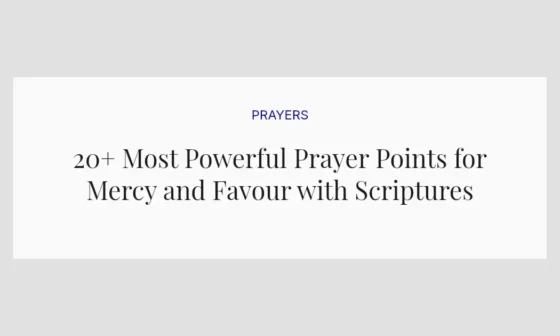 20+ Most Powerful Prayer Points for Mercy and Favour with Scriptures