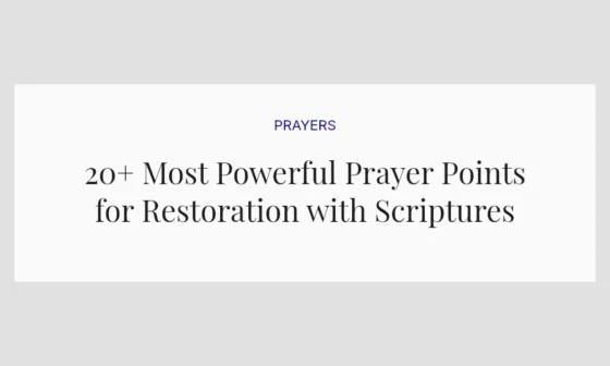 20+ Most Powerful Prayer Points for Restoration with Scriptures