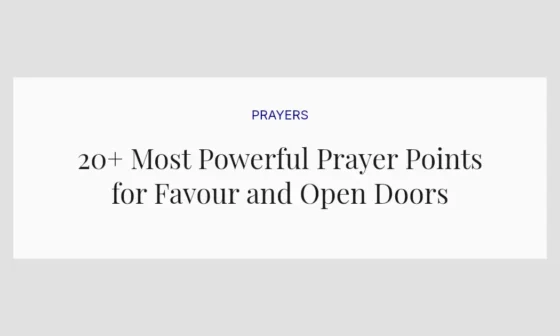 20+ Most Powerful Prayer Points for Favour and Open Doors