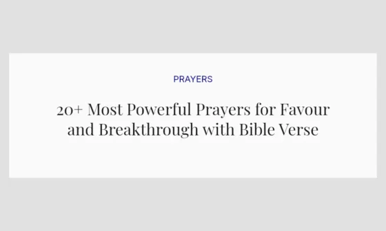 20+ Most Powerful Prayers for Favour and Breakthrough with Bible Verses