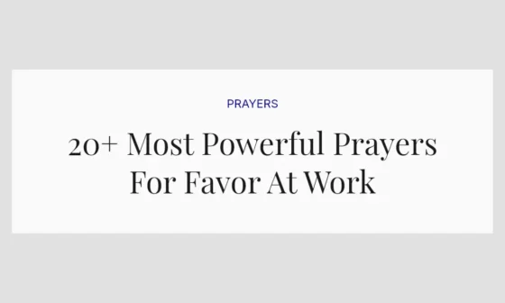 20+ Most Powerful Prayers For Favor At Work