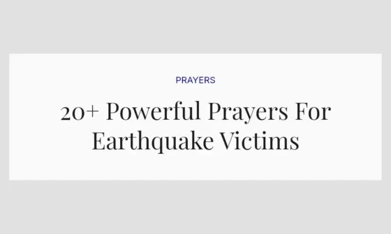 20+ Powerful Prayers For Earthquake Victims