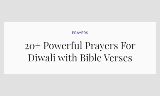 20+ Powerful Prayers For Diwali with Bible Verses