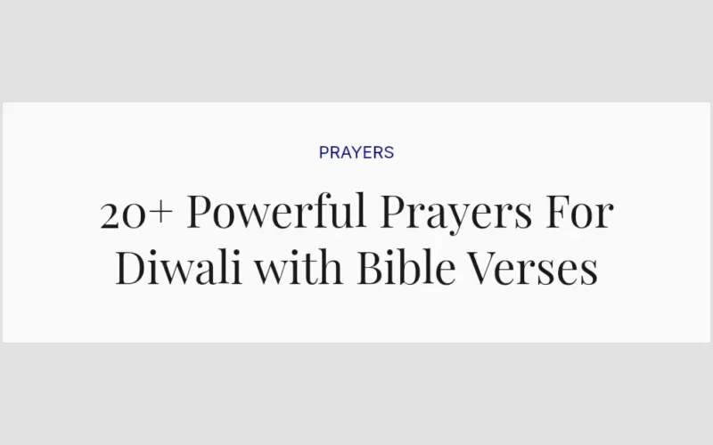 20+ Powerful Prayers For Diwali with Bible Verses