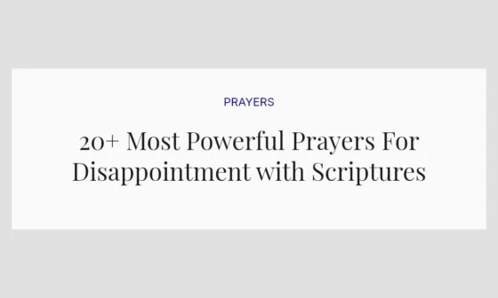 20+ Most Powerful Prayers For Disappointment with Scriptures