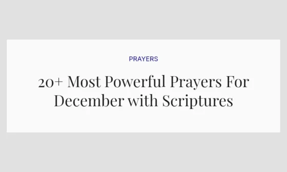 20+ Most Powerful Prayers For December with Scriptures