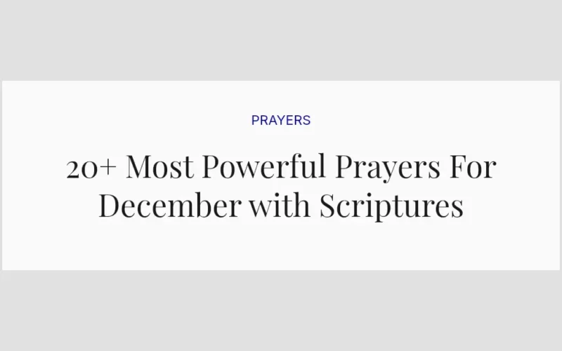 20+ Most Powerful Prayers For December with Scriptures