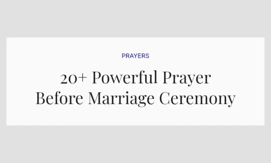 20+ Powerful Prayer Before Marriage Ceremony