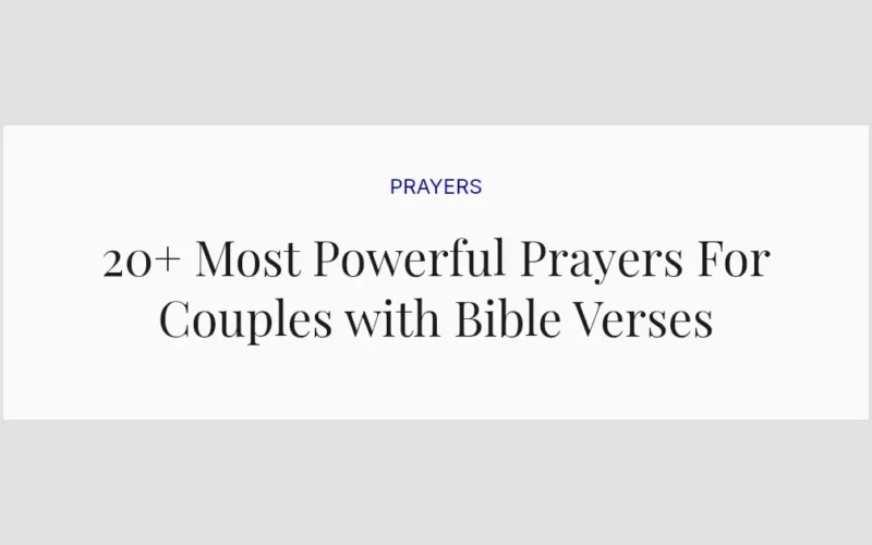 20+ Most Powerful Prayers For Couples with Bible Verses
