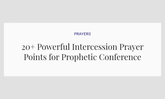 20+ Powerful Intercession Prayer Points for Prophetic Conference