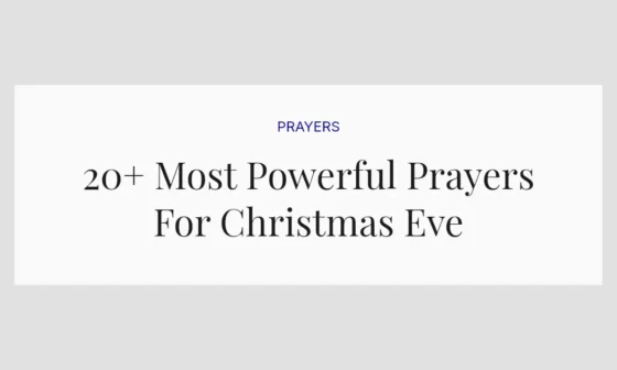 20+ Most Powerful Prayers For Christmas Eve