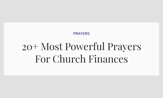 20+ Most Powerful Prayers For Church Finances