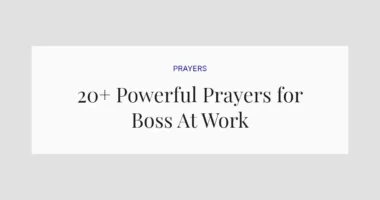 20+ Powerful Prayers for Boss At Work