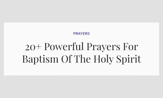 20+ Powerful Prayers For Baptism Of The Holy Spirit