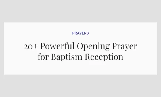 20+ Powerful Opening Prayer for Baptism Reception