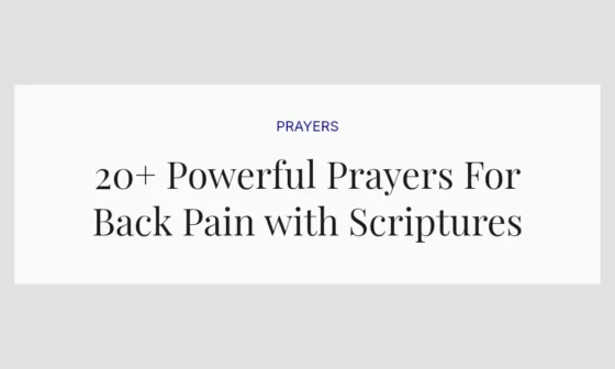 20+ Powerful Prayers For Back Pain with Scriptures