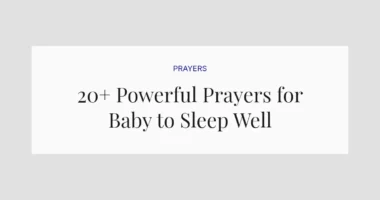 20+ Powerful Prayers for Baby to Sleep Well