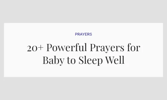 20+ Powerful Prayers for Baby to Sleep Well