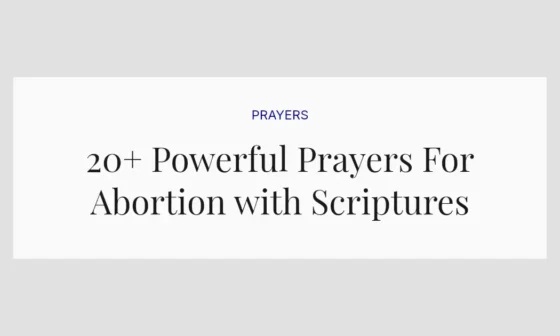 20+ Powerful Prayers For Abortion with Scriptures