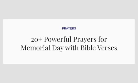 20+ Powerful Prayers for Memorial Day with Bible Verses