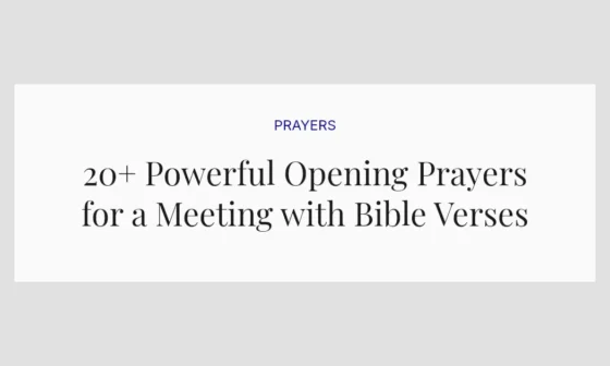 20+ Powerful Opening Prayers for a Meeting with Bible Verses