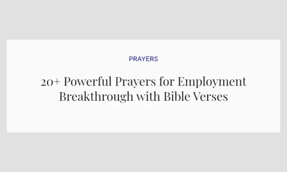 20+ Powerful Prayers for Employment Breakthrough with Bible Verses