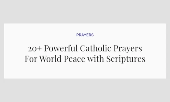 20+ Powerful Catholic Prayers For World Peace with Scriptures