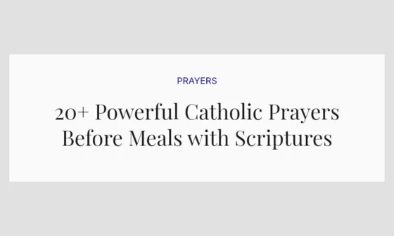 20+ Powerful Catholic Prayers Before Meals with Scriptures