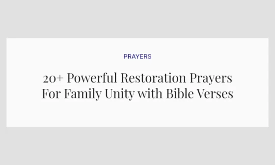 20+ Powerful Restoration Prayers For Family Unity with Bible Verses