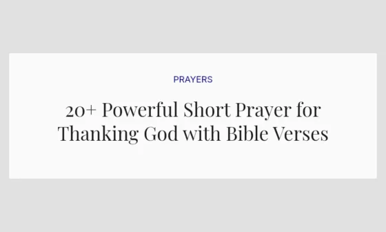 20+ Powerful Short Prayer for Thanking God with Bible Verses