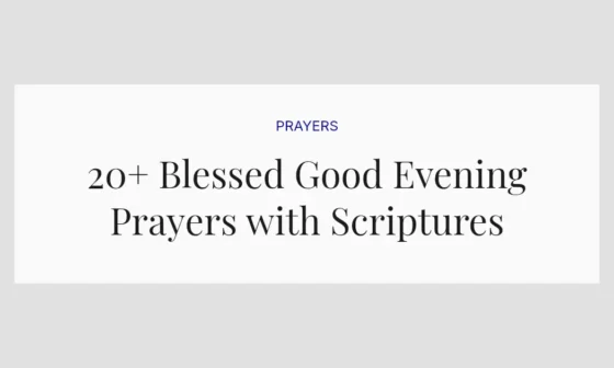 20+ Blessed Good Evening Prayers with Scriptures