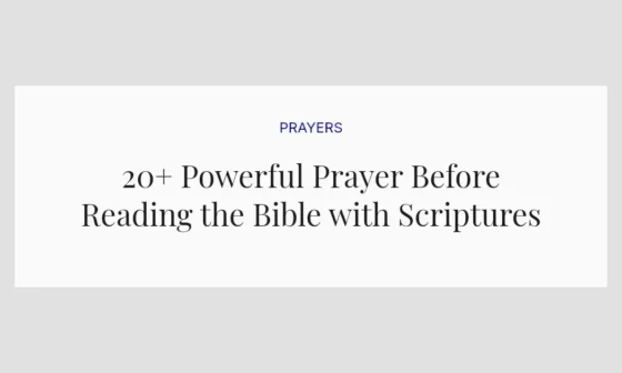 20+ Powerful Prayer Before Reading the Bible with Scriptures