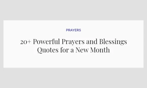 20+ Powerful Prayers and Blessings Quotes for a New Month