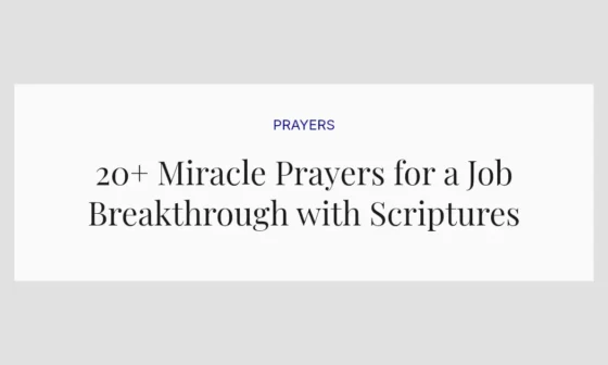 20+ Miracle Prayers for a Job Breakthrough with Scriptures