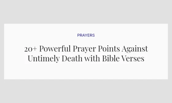 20+ Powerful Prayer Points Against Untimely Death with Bible Verses