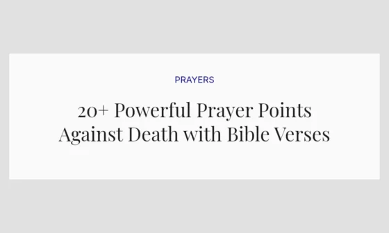 20+ Powerful Prayer Points Against Death with Bible Verses