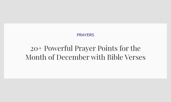 20+ Powerful Prayer Points for the Month of December with Bible Verses