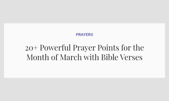 20+ Powerful Prayer Points for the Month of March with Bible Verses