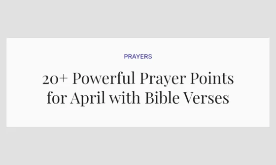 20+ Powerful Prayer Points for April with Bible Verses
