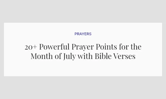 20+ Powerful Prayer Points for the Month of July with Bible Verses